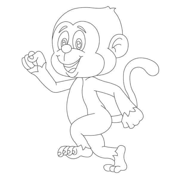 7 desenho para pintar macaco Vecteezy