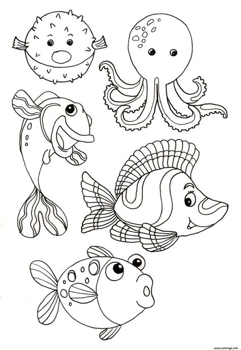 desenhos de animais do mar