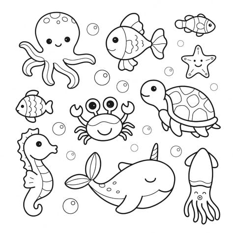 desenhos de animais marinhos