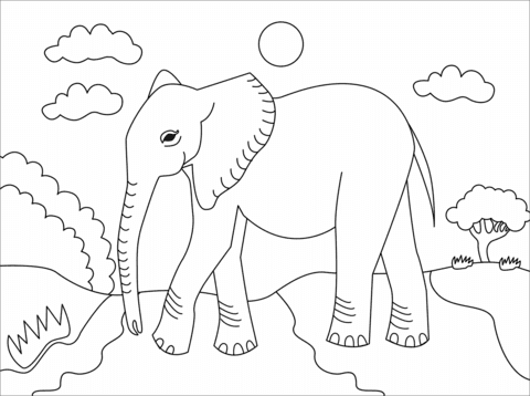 16 atividade de pintar elefante Super Coloring