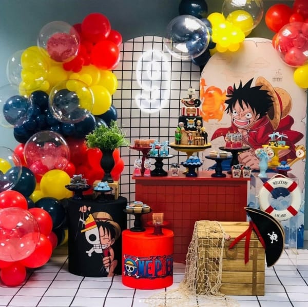 16 festa One Piece decorada com balões @islainelousada