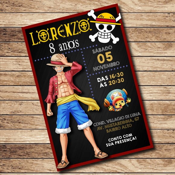19 convite festa infantil One Piece ArteCraft