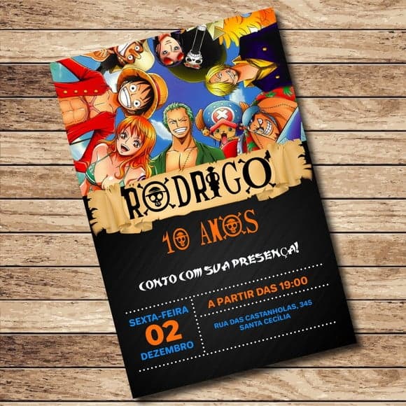 20 convite One Piece ArteCraft