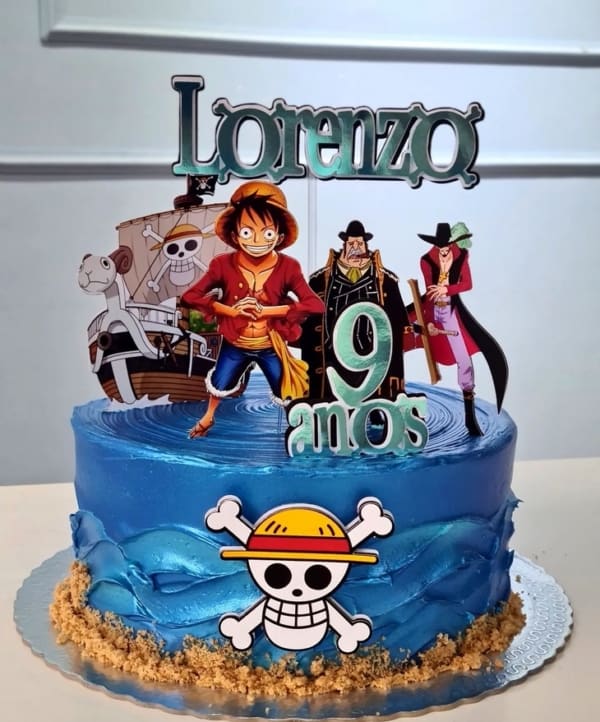 30 bolo decorado festa One Piece @milocaconfeitaria