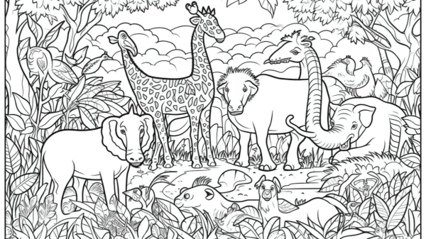 6 desenho para colorir animais selvagens Pngtree
