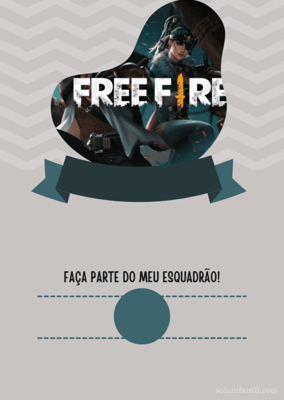 19 convite Free Fire grátis para editar