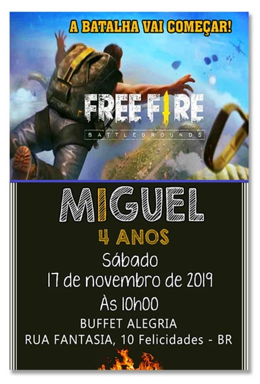 7 convite digital Free Fire Ideias em Artes (digital) Elo7
