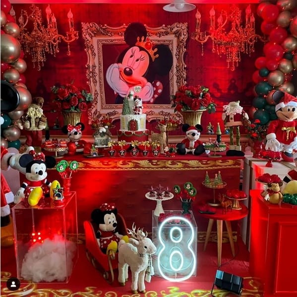 16 decoração de luxo mesversário Minnie vermelha @m m decoracoes