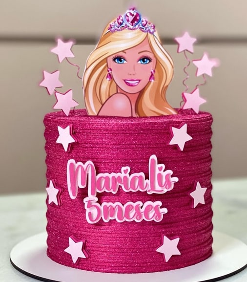 21 glow cake mesversário Barbie @micaconfeitaria