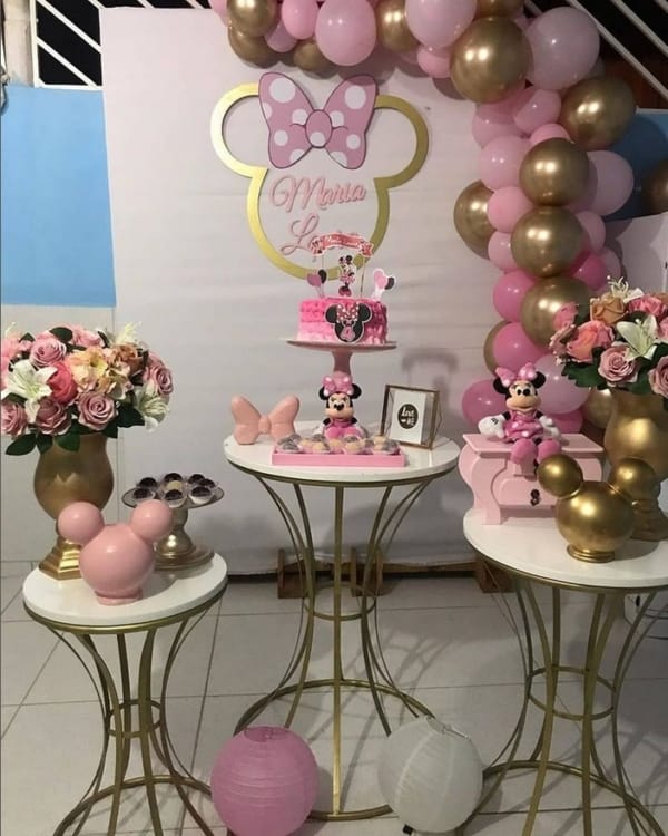 8 decoração simples mesversário Minnie rosa @patydecor 20
