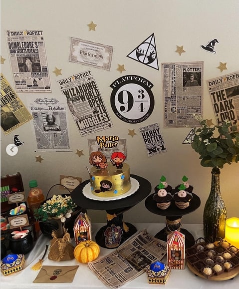 10 decoração criativa Harry Potter mesversário menina @herikamartins