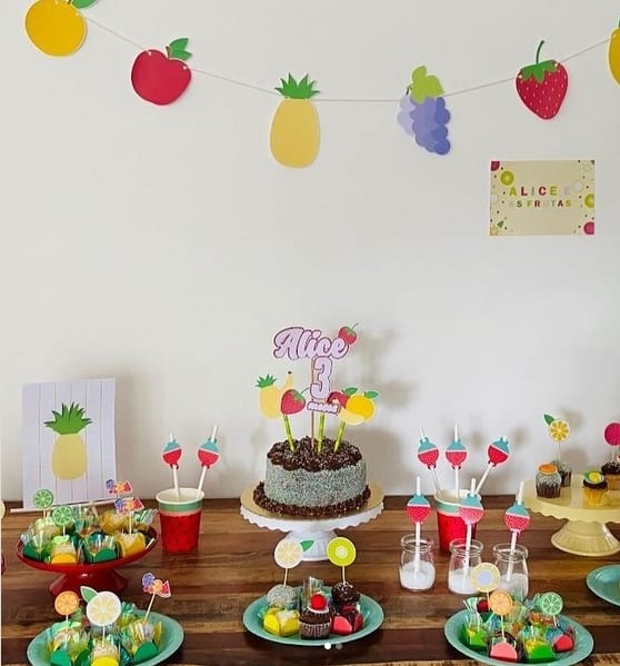 15 decoração simples festa mesversário frutas @fazumpedido