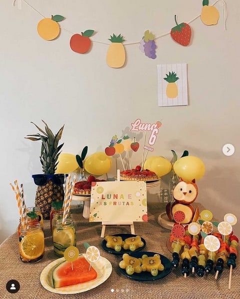 22 decoração simples mesversário 6 meses frutas @fazumpedido