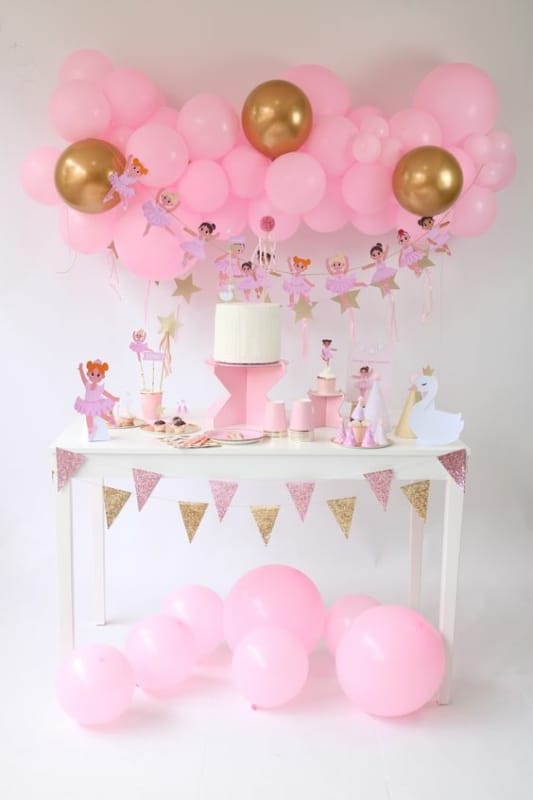 3 decoração rosa mesversário bailarina Pinterest