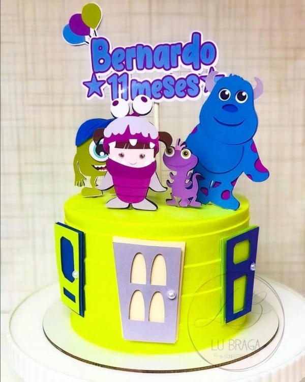 30 bolo de mesversário tema Monstros SA @lubragabolosdecorados