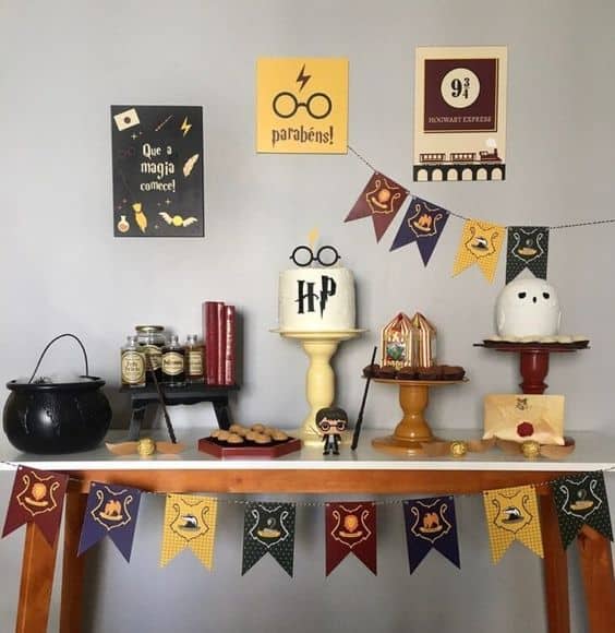 4 decoração simples de festa Harry Potter Atelie de Festas