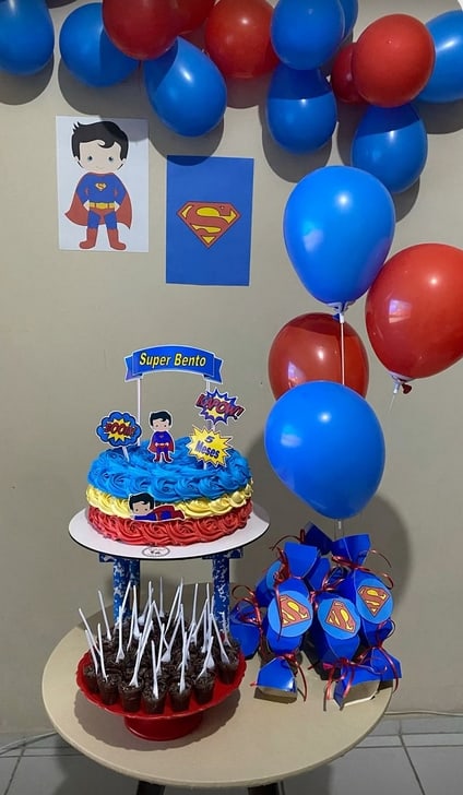 42 decoração mesversário 5 meses Super Homem Pinterest