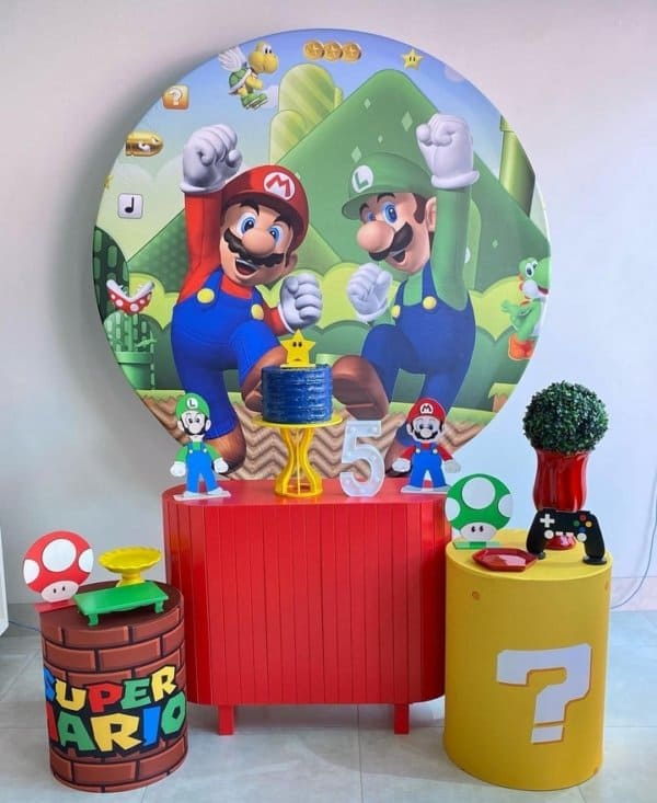 1 decoração simples festa Super Mario Bros @viana decor