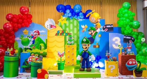 13 decoração festa Super Mario Bros @bkcelebraconestilo