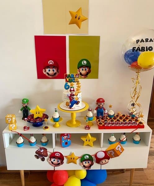 21 decoração DIY e em casa festa Super Mario @coramor design