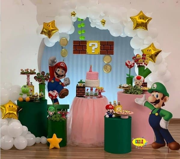 29 decoração festa de menina Super Mario Bros @criledecoracoes