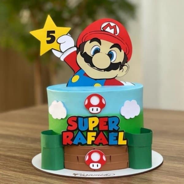 38 bolo decorado Mario Bros @mundopaper personalizados