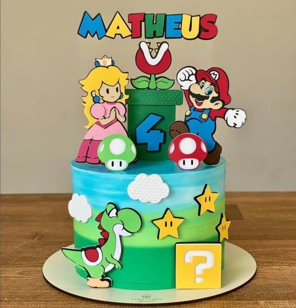 39 decoração bolo Super Mario @mundopaper personalizados