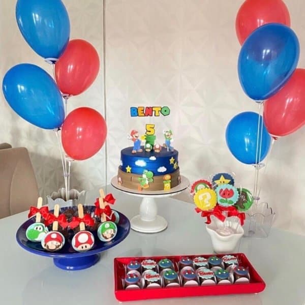 4 decoração simples festa Super Mario @viccomcdechique