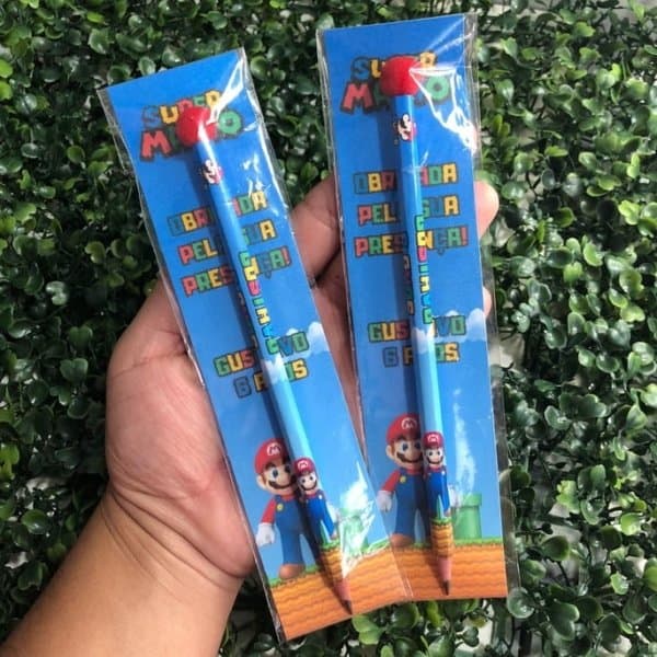 46 lápis personalizado lembrancinha Mario Bros DM Personalizados12 Elo7