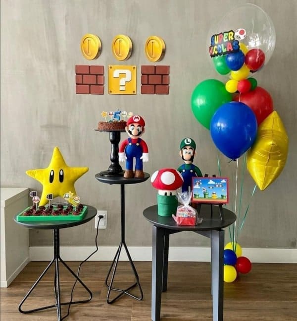 6 festa simples e em casa Super Mario Bros @festejamos contato