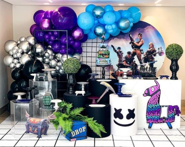 13 decoração Fortnite com balões @orisinaldecor