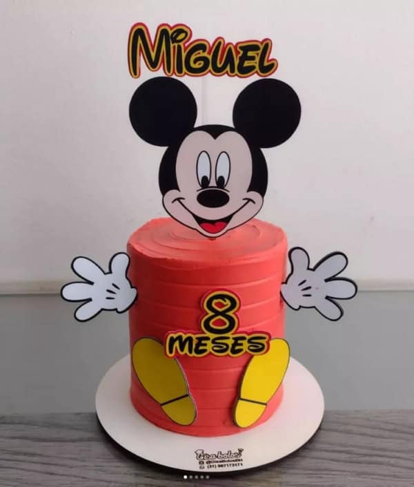 30 bolo decorado do Mickey para mesversário @gisabolosbh