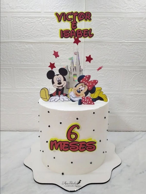 35 bolo de mesversário Mickey e Minnie @anapaulaconfeitados