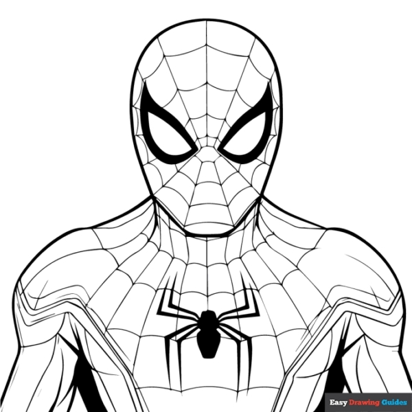 9 atividade fácil desenhar Homem Aranha Easy Drawing Guides