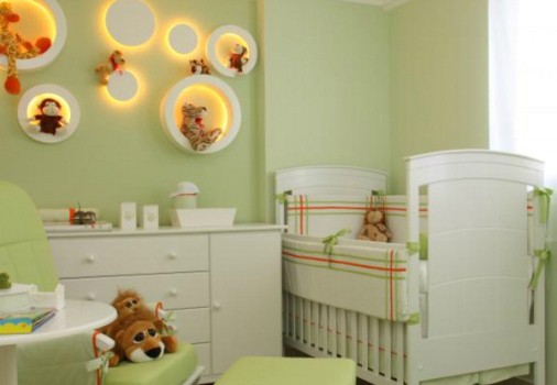 nichos para quarto de bebê com led