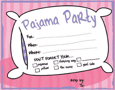 convites para a festinha de pijama infantil