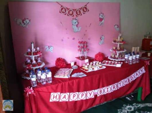 Tema Gatinha Marie Disney Decoração de Festa - Aniversário - Fiesta / Ideia  pra Festa 