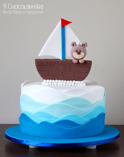 bolo decorado ursinho marinheiro