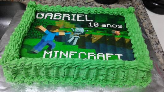 bolo quadrado Kit Kat  Minecraft birthday cake, Minecraft