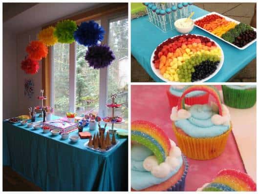 decoração festa arco-iris simples