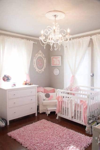 tapete retangular rosa quarto de bebê