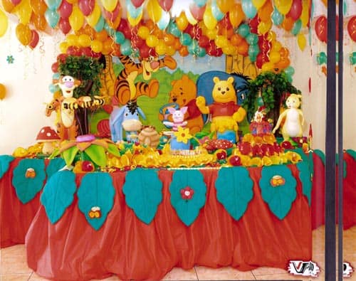 linda decoração de festa do ursinho pooh