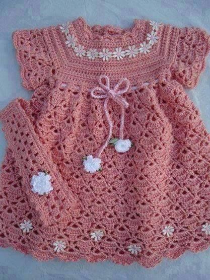 passo a passo vestido de croche infantil