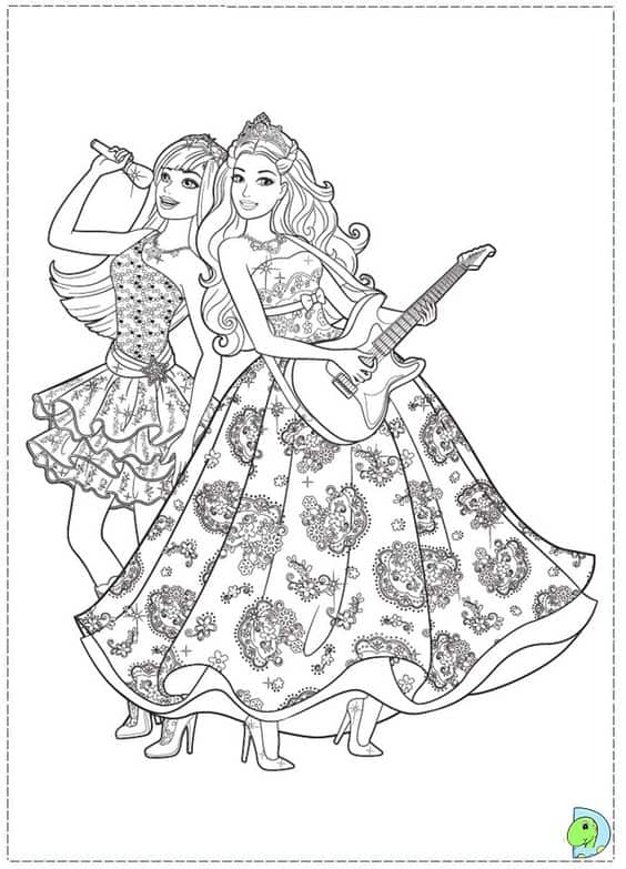 50 Desenhos para Colorir em Folhas A4 Soltas Barbie