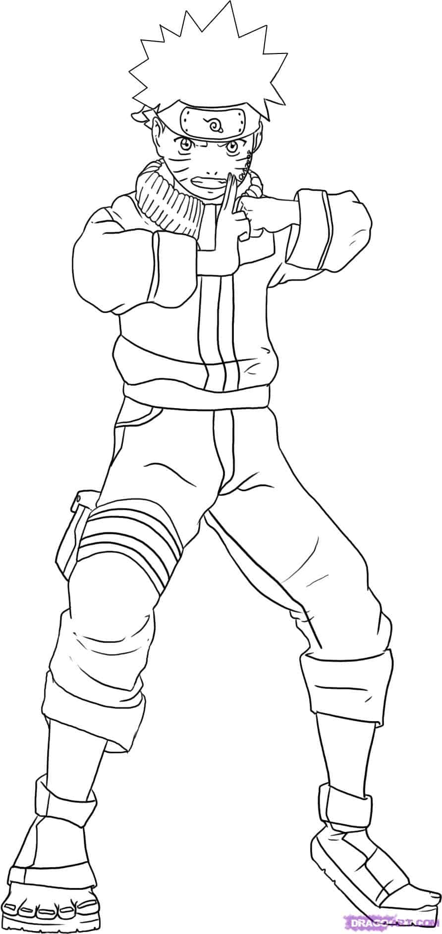 Desenho de Naruto Uzumaki anime para colorir - Tudodesenhos