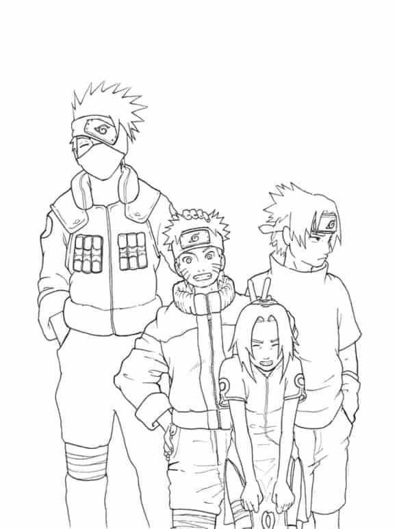 Desenhos de Sakura e Naruto para Colorir e Imprimir 