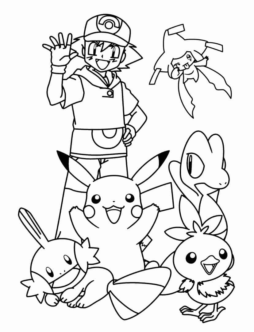 Desenho de Pokémon para colorir preto e branco · Creative Fabrica