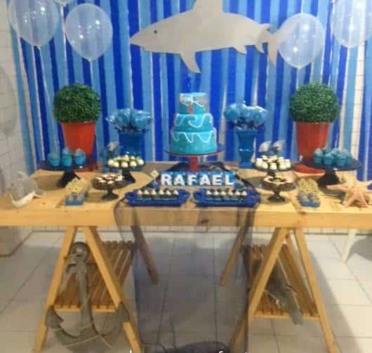 decoração festa tubarão
