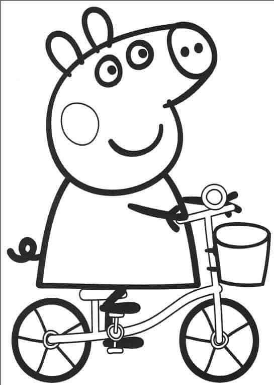 Desenho para colorir Peppa Pig e sua família · Creative Fabrica