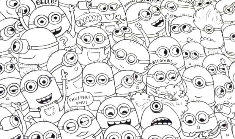 Desenho livre dos Minions para imprimir e colorir - Minions - Just